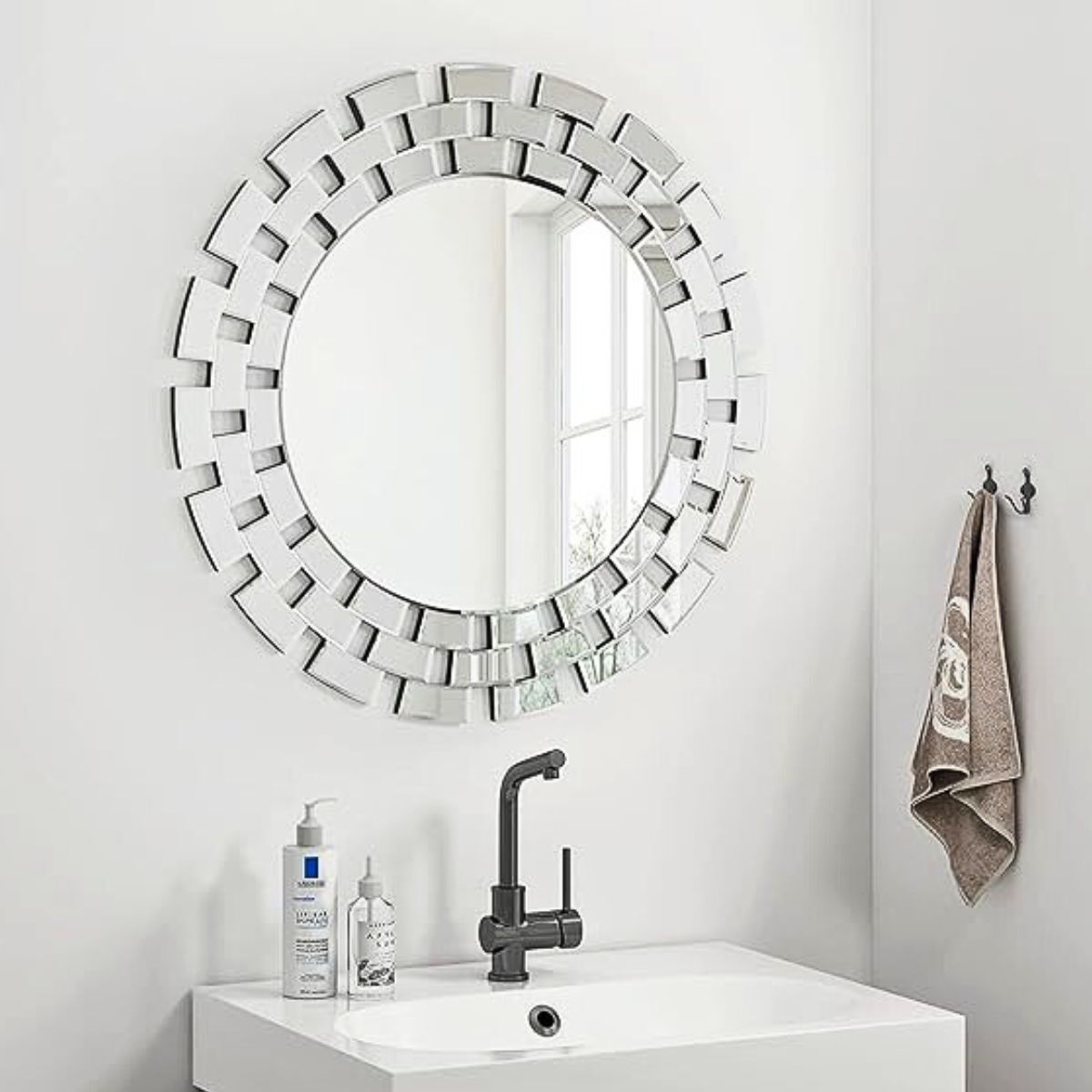 Design Bricks Wall mirrror | Diameter - 30 Inches 